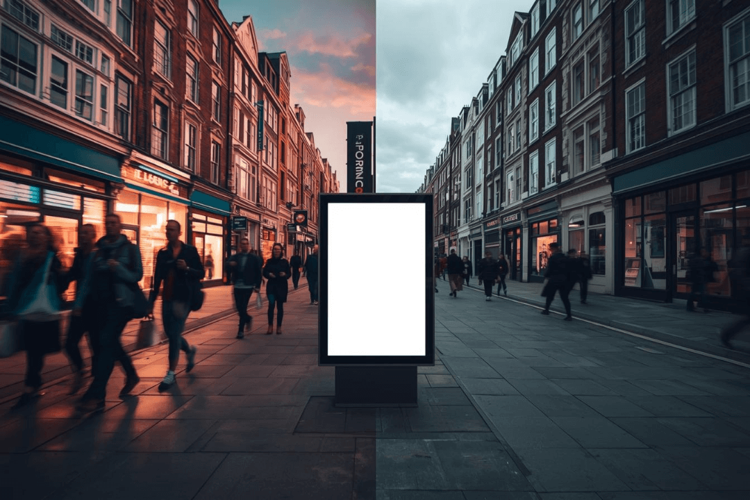 High street footfall impacting demand for advertising boards.