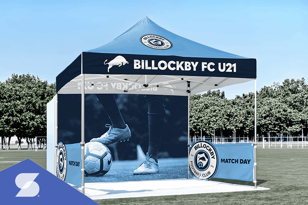 Custom printed gazebo with branded display
