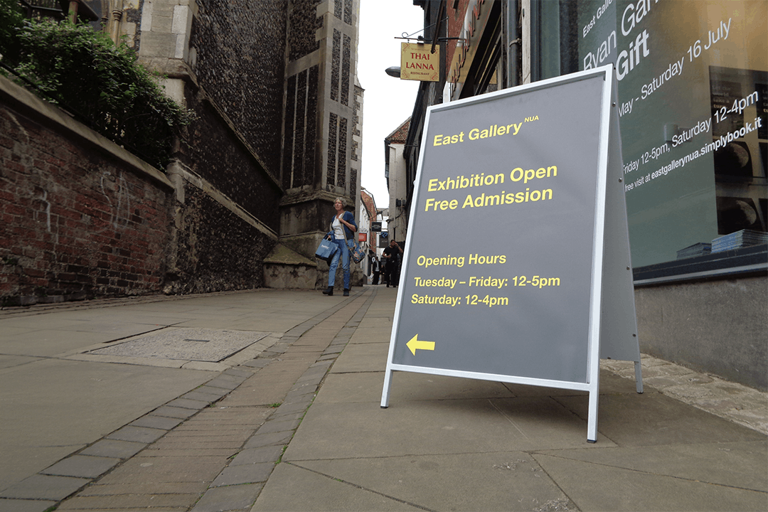 An informer sign outside shop front