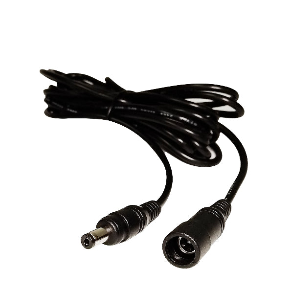 Black power cable with connectors on a white background
