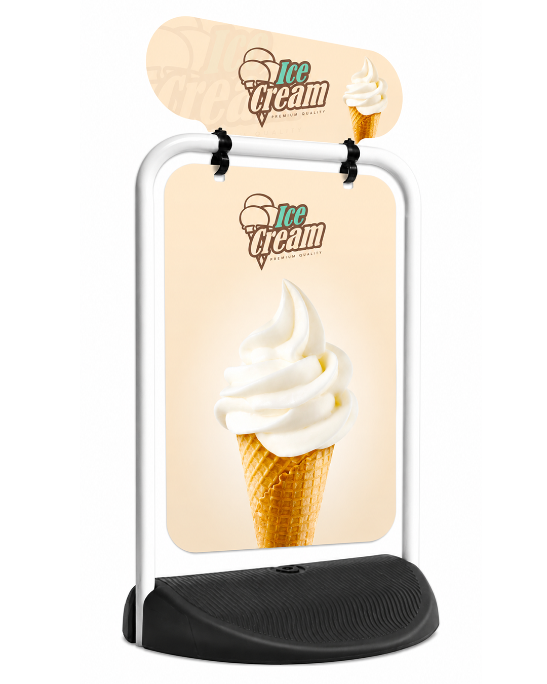 Eco Swinger White Frame Aluminium Panel & Tactical Header