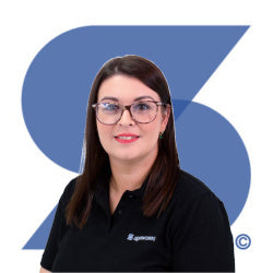 Sami, Accounts Assistant at Signwaves Ltd on top of the brand logo