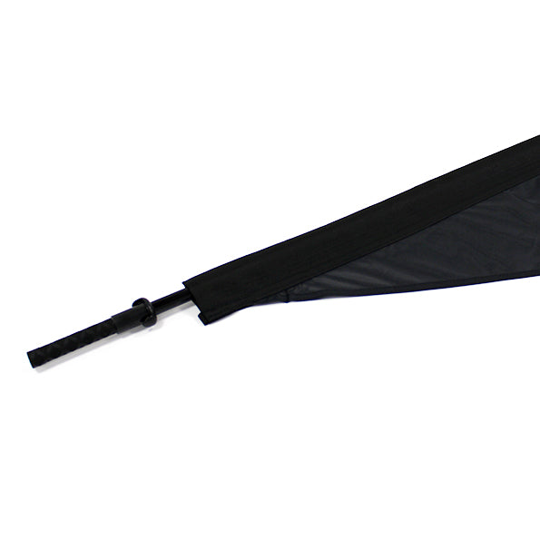 Teardrop flying banner flag featuring black elasticated hem 