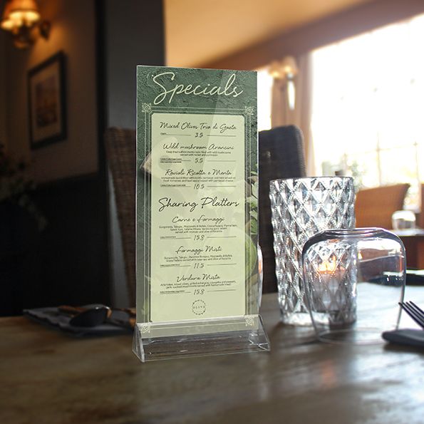 Clear Menu Holder - Signwaves