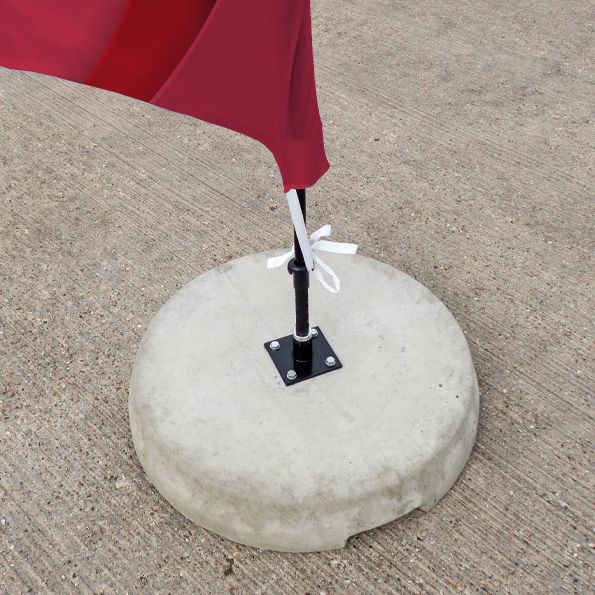 Concrete Base with Bearing Spindle for Flying Banners - Signwaves
