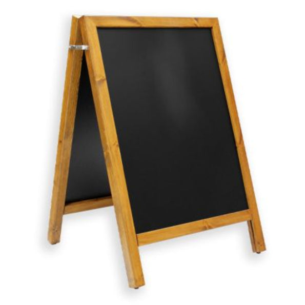Wooden-framed blackboard on a white background