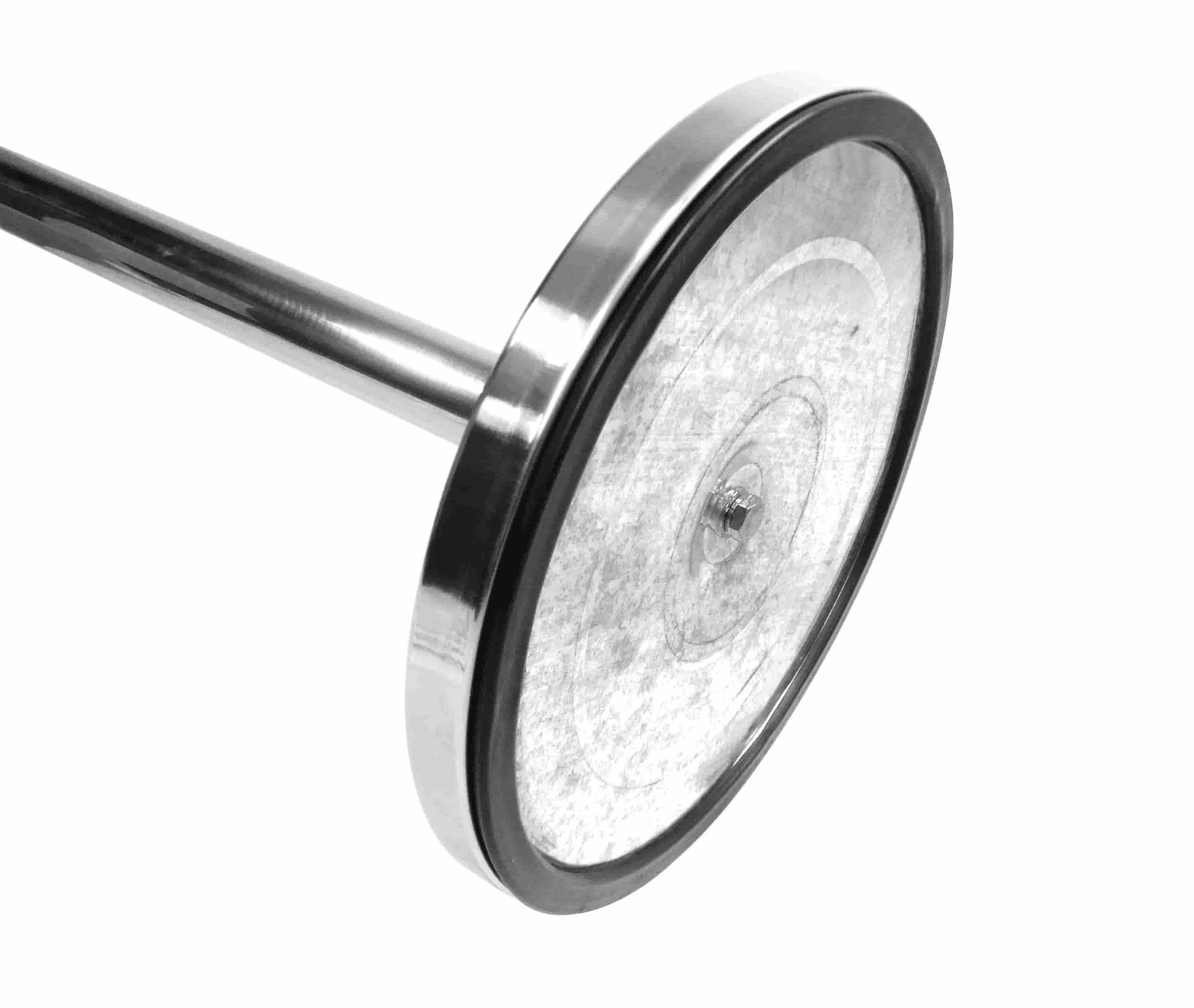 Chrome base head on a white background