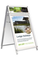 Silver frame advertising lodge holidays