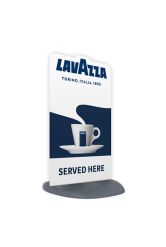 Custom Shape Ecoflex showing Lavazza artwork