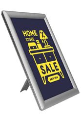 Silver Counterstand Snapframe showing homestore artwork