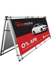 Banner Frame with 2 Banners showing automotive artwork