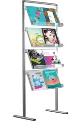 Brochure Display Unit Freestanding Single Sided (8x A4 shown)