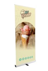Budget Roll-Up Banner showing ice cream artwork