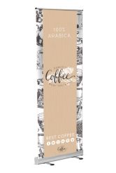 Eco Roll-Up Banner showing coffee artwork