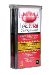 Exterior Leaflet Holder showing thai menu