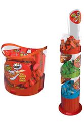Freestanding and Countertop Dumpbins showing Pringles artwork