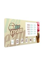 Premium Open/Closed Sign showing ice cream artwork