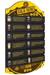 Slatted Magnetic Board showing beer menu artwork