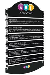 Slatted Chain Chalkboard showing menu artwork