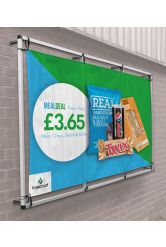 Wall Banner Frame showing meal deal artwork