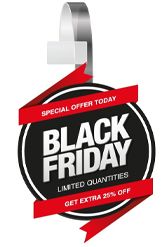 Wobbler showing black friday artwork